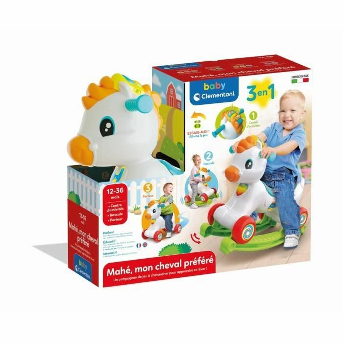 Kiikhobu Clementoni Rocking horse and wheels (FR)